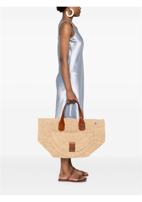 Laza II beige raffia bag IBELIV | LAZA IITEA